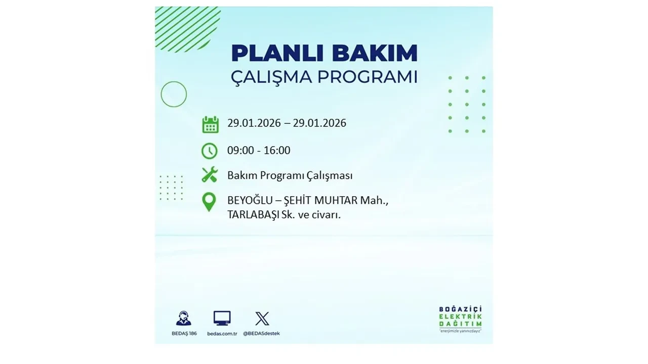 29 Ocak İstanbul elektrik kesintileri tablosu! 18 ilçede planlı elektrik kesintisi uygulanacak, saatlerce enerji verilmeyecek