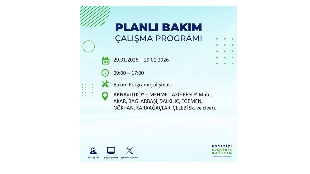 29 Ocak İstanbul elektrik kesintileri tablosu! 18 ilçede planlı elektrik kesintisi uygulanacak, saatlerce enerji verilmeyecek