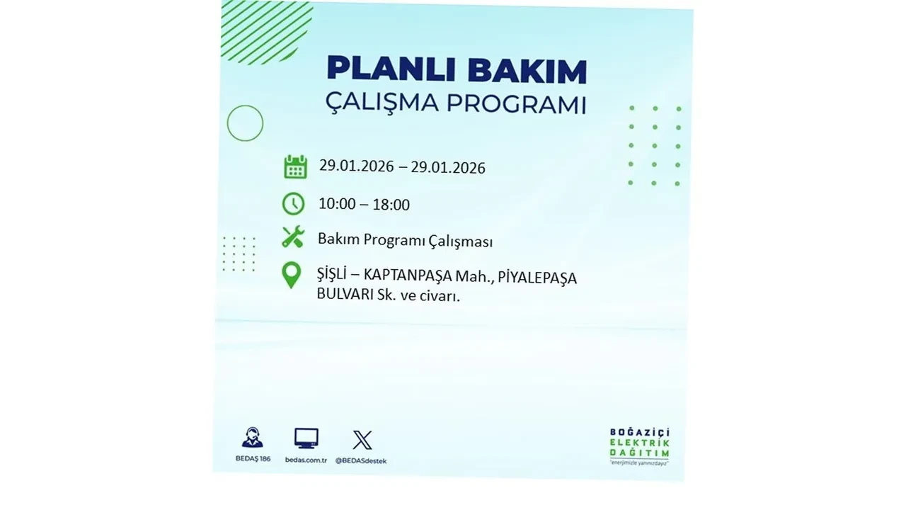 29 Ocak İstanbul elektrik kesintileri tablosu! 18 ilçede planlı elektrik kesintisi uygulanacak, saatlerce enerji verilmeyecek