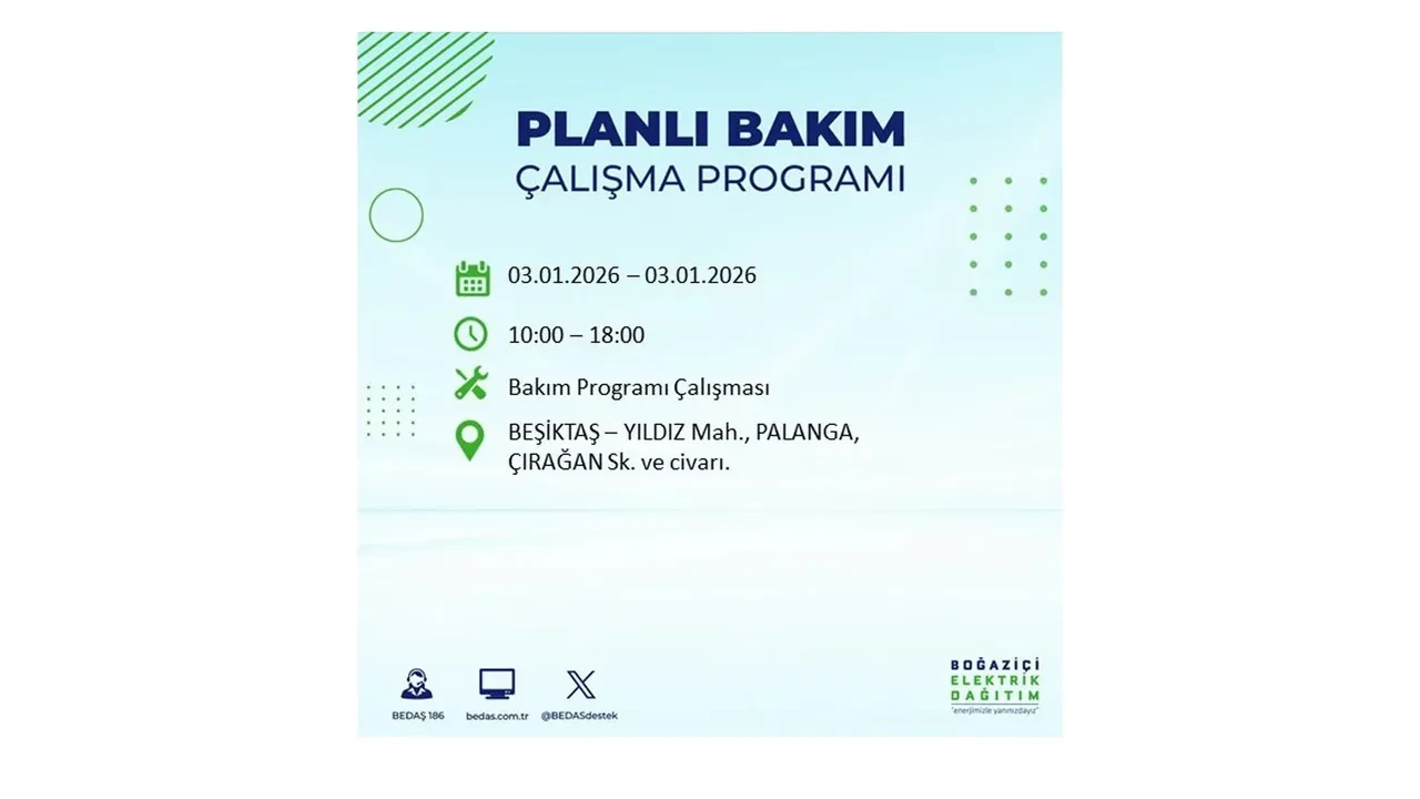 3 Ocak 2026 İstanbul elektrik kesintileri rehberi || Bugün İstanbul’da 8 ilçede planlı elektrik kesintisi uygulanacak