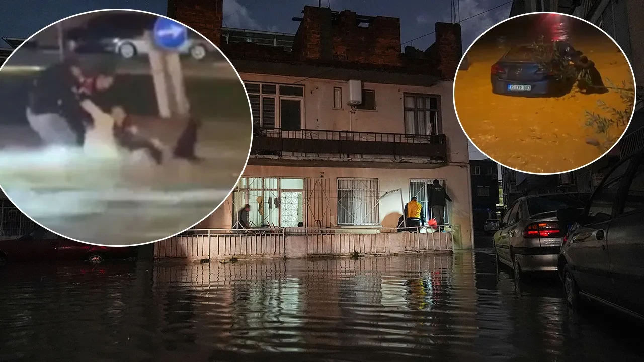 İzmir göle döndü! Sel suları araçları yuttu, 3 ilçede sular kesildi!