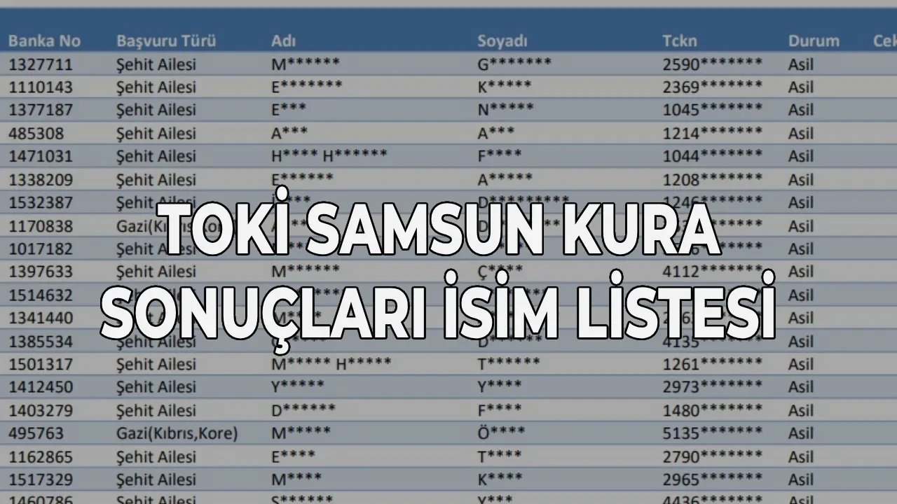 TOKİ Samsun ilçe ilçe kura sonuçları 2026 isim listesi: Merkez, Atakum, Bafra, Vezirköprü Samsun kura sonuçları açıklandı mı?