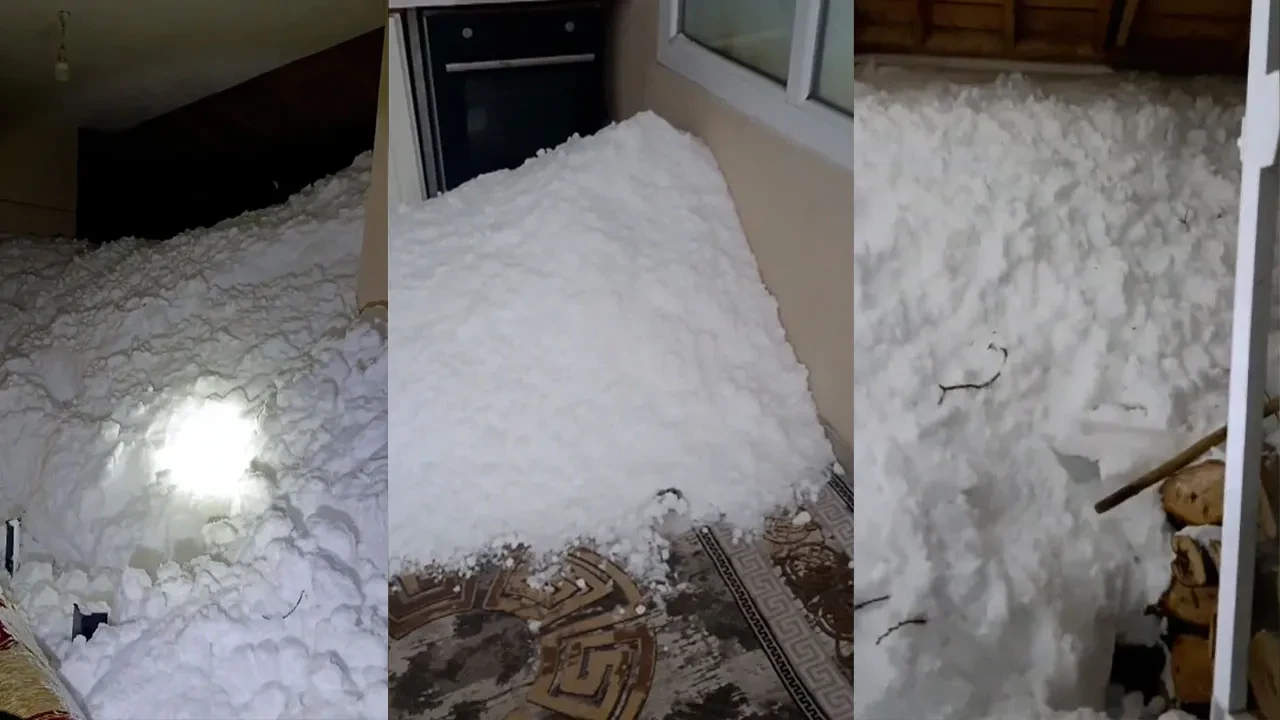 Evin üstüne çığ düştü! 5 kişilik aile ölümden döndü