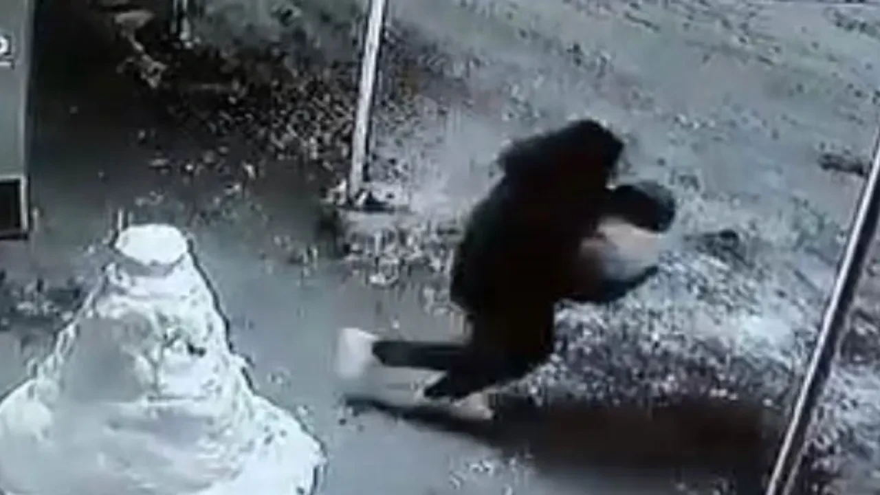 Kardan adamın kafasını çaldılar! O anlar kamerada