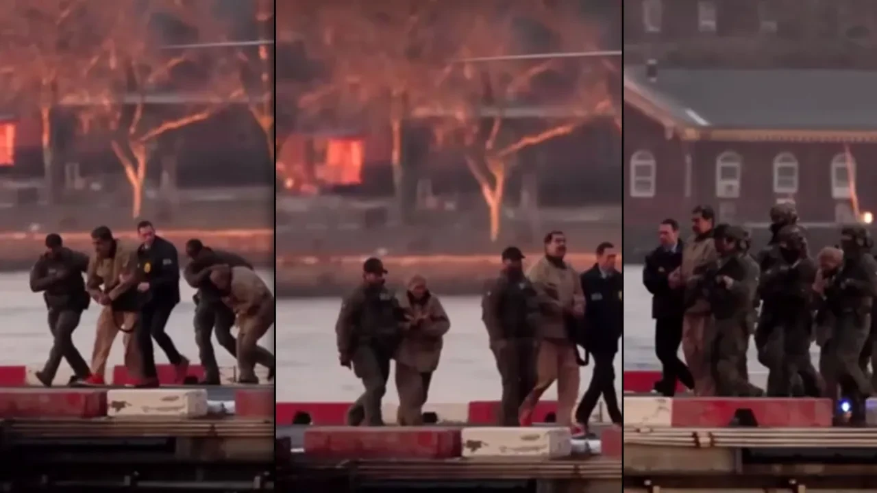 Venezuela devrik lideri Maduro ve eşi Cilia Flores mahkeme binasına böyle götürüldü