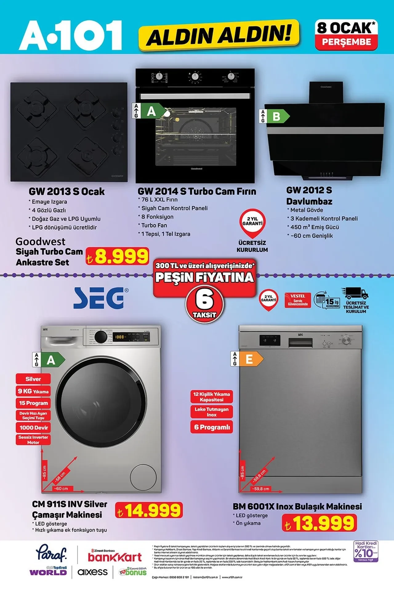 A101 AKTÜEL ÜRÜNLER 8 Ocak! A101 aktüel kataloğunda Galatasaray, Fenerbahçe, Beşiktaş taraftar ürünleri, elektrikli araba şarj istasyonu, ankastre seti yer aldı
