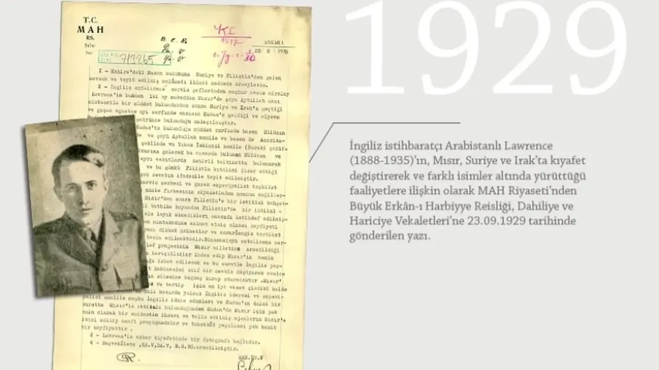 MİT 87 yıl sonra tarihi belgeleri paylaştı! Arabistanlı Lawrence Cumhuriyet döneminde de adım adım takip edilmiş