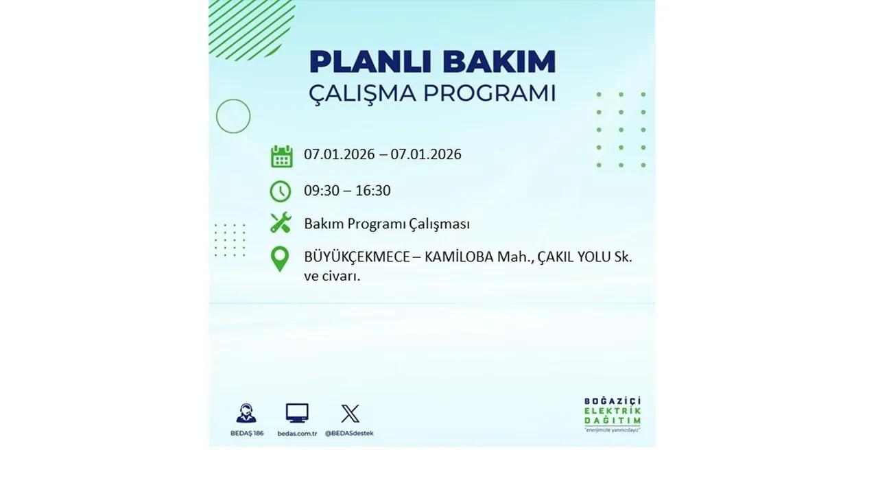 İstanbul’da geniş çaplı elektrik kesintisi! 7 Ocak Çarşamba günü 18 ilçede planlı elektrik kesintisi uygulanacak >> İşte o ilçe ve mahalleler