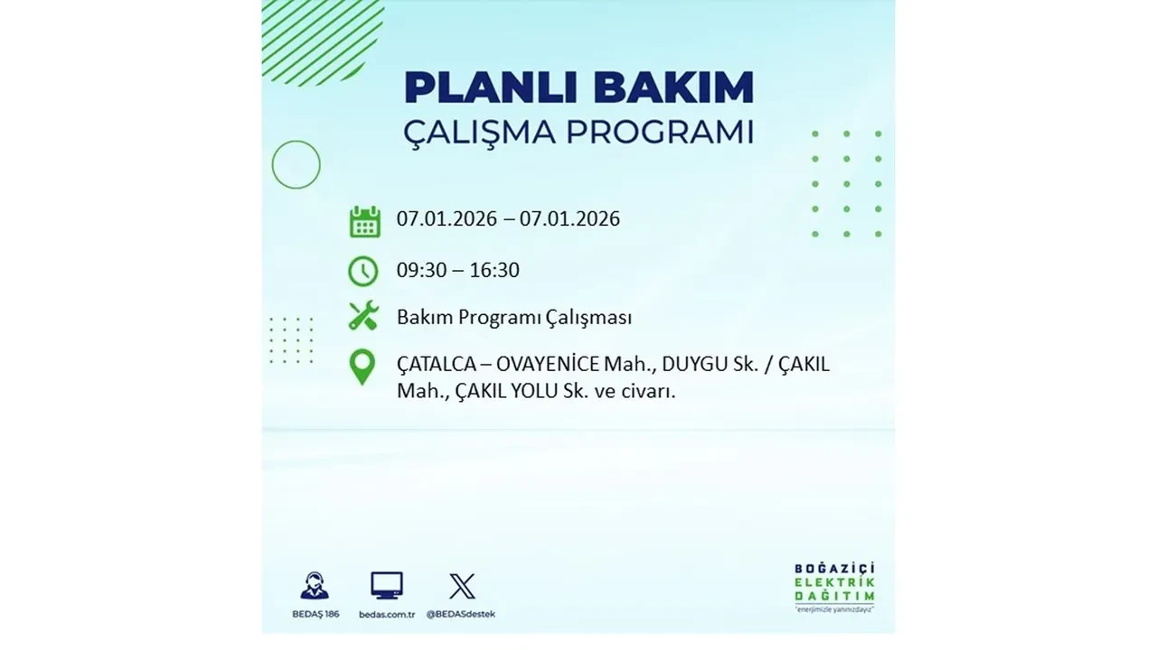 İstanbul’da geniş çaplı elektrik kesintisi! 7 Ocak Çarşamba günü 18 ilçede planlı elektrik kesintisi uygulanacak >> İşte o ilçe ve mahalleler