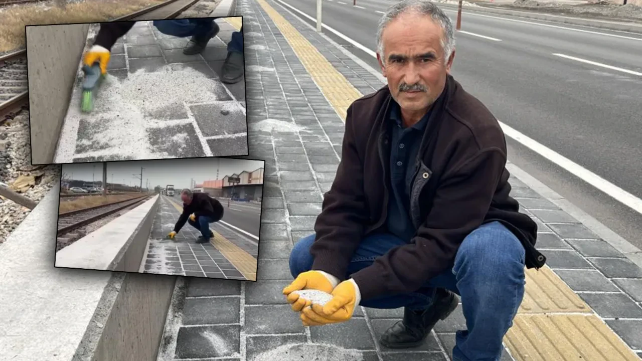 TIR'lardan dökülenleri özene bezene fırçayla topluyor! Toz parçası bahçesinde paraya dönüşüyor!