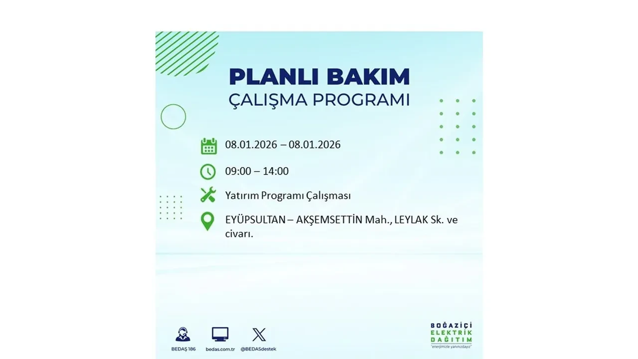 8 Ocak 2026 İstanbul elektrik kesintileri rehberi || 21 ilçede planlı elektrik kesintisi uygulanacak: İstanbul’da elektrikler ne zaman gelecek?