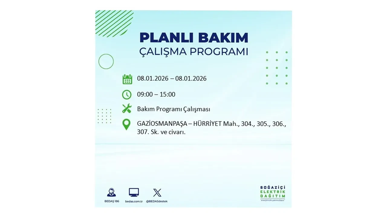 8 Ocak 2026 İstanbul elektrik kesintileri rehberi || 21 ilçede planlı elektrik kesintisi uygulanacak: İstanbul’da elektrikler ne zaman gelecek?