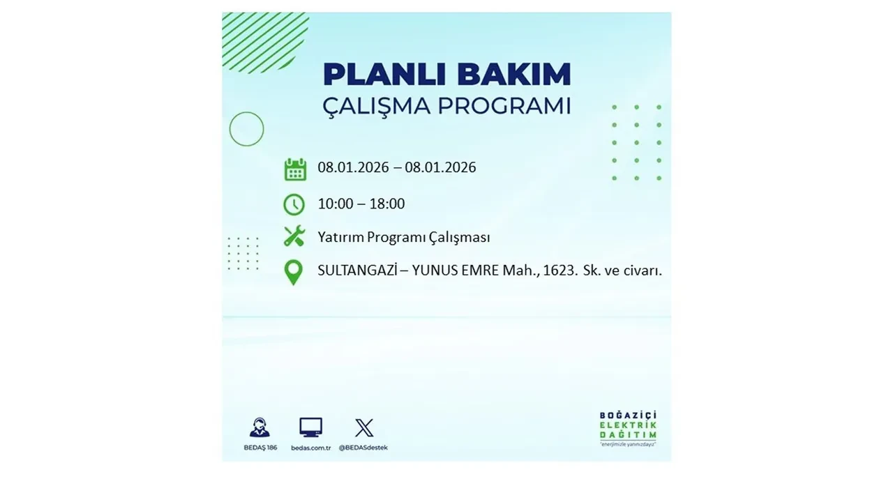 8 Ocak 2026 İstanbul elektrik kesintileri rehberi || 21 ilçede planlı elektrik kesintisi uygulanacak: İstanbul’da elektrikler ne zaman gelecek?