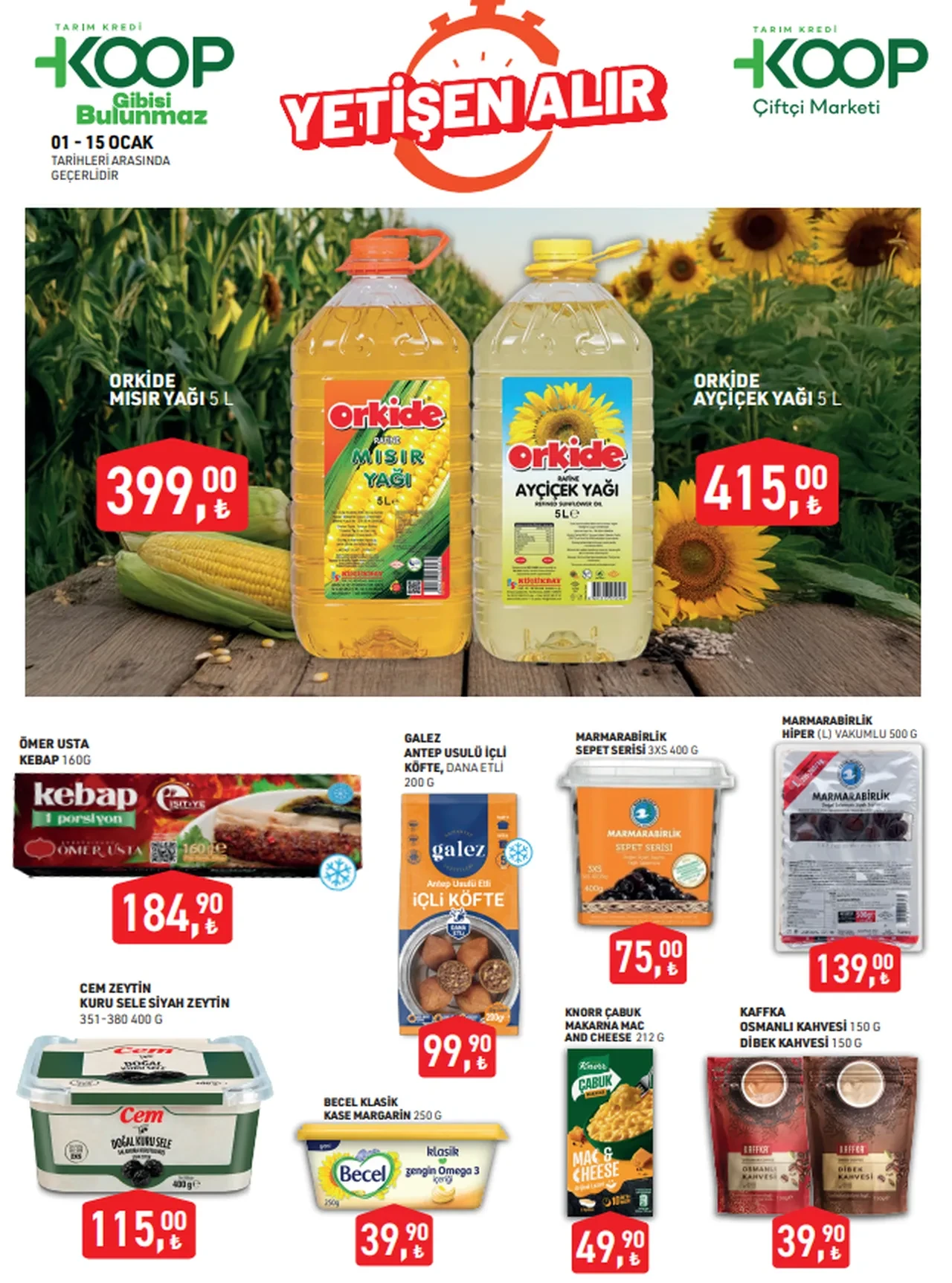 Tarım Kredi Kooperatifi 8-17 Ocak kataloğu fırsatlarla geldi! 5 litre yağ, 8 kilo çamaşır deterjanı ve 2 farklı model ısıtıcı uygun fiyatlarla geliyor