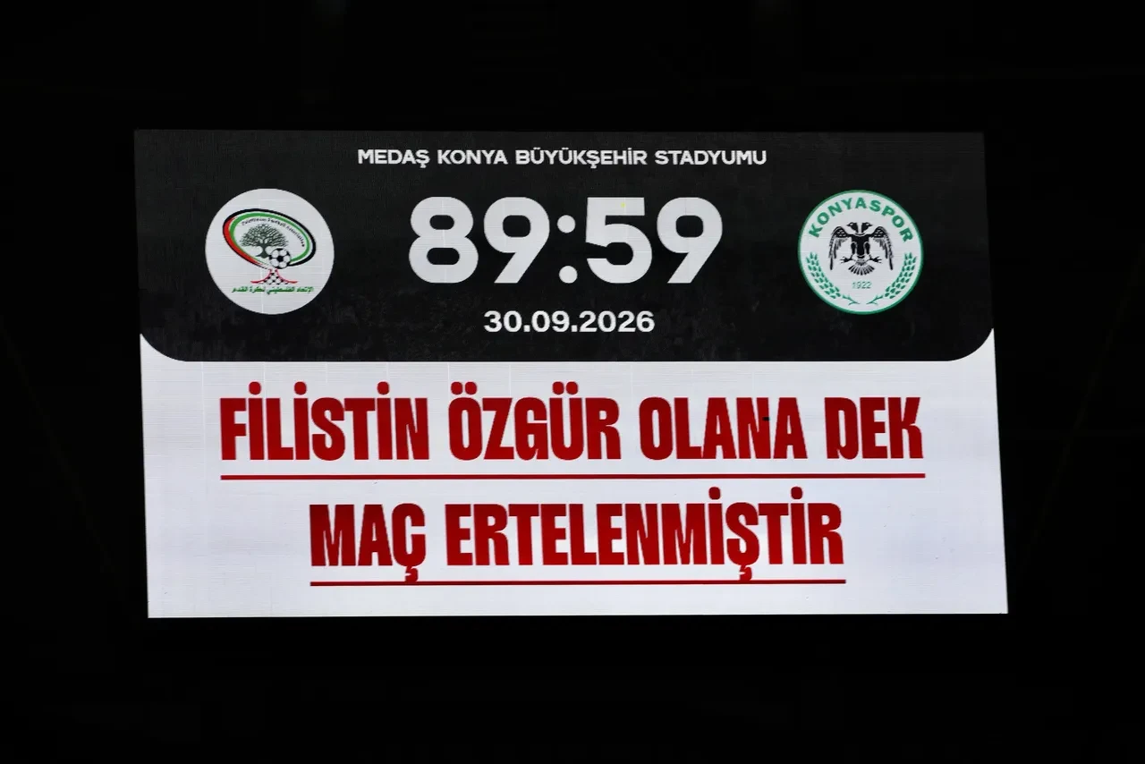 Konya'da Filistin günü: Gazze Mahkemesi'nden yeşil sahadaki 2-2'lik kardeşlik maçına dev dayanışma