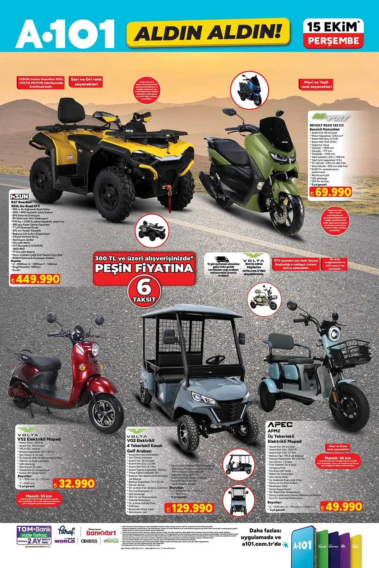 A101 15 Ekim aktüel ürünler kataloğu 2026! Para kasası, masaj aleti, dikey süpürge ve ATV geliyor....