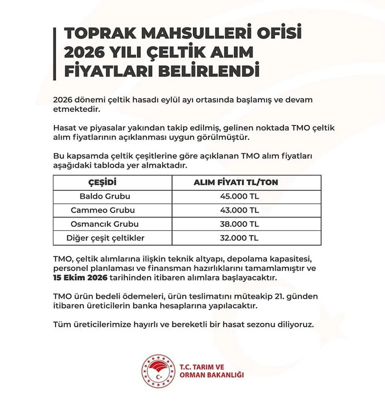 Çiftçinin gözü kulağı bu haberdeydi: TMO çeltik alım fiyatlarını açıkladı