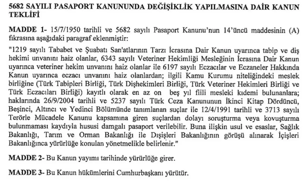 TBMM'ye sunuldu: 4 meslek grubu için yeşil pasaport teklifi
