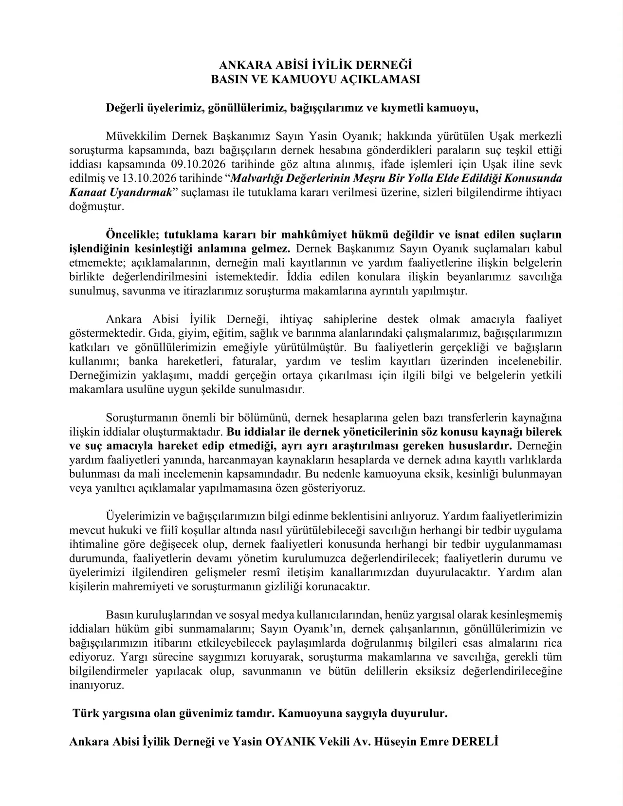 Ankara Abisi tutuklandı: İlk açıklamayı avukatı yaptı