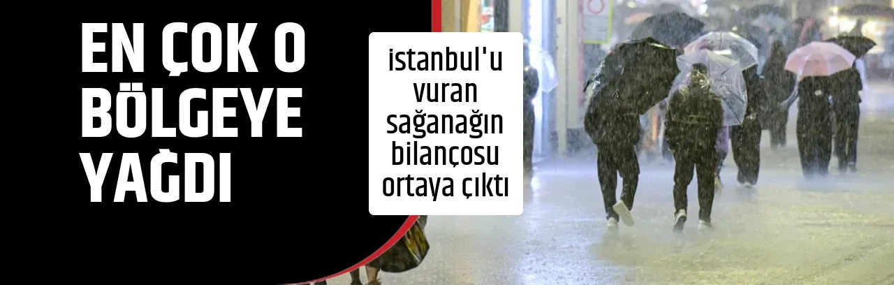 EN ÇOK O BÖLGEYE YAĞDI