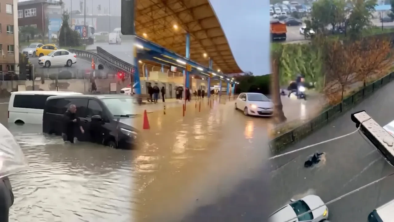 İstanbul'da sağanak hayatı felç etti: Cadde ve sokaklar göle döndü, vatandaşlar zor anlar yaşadı