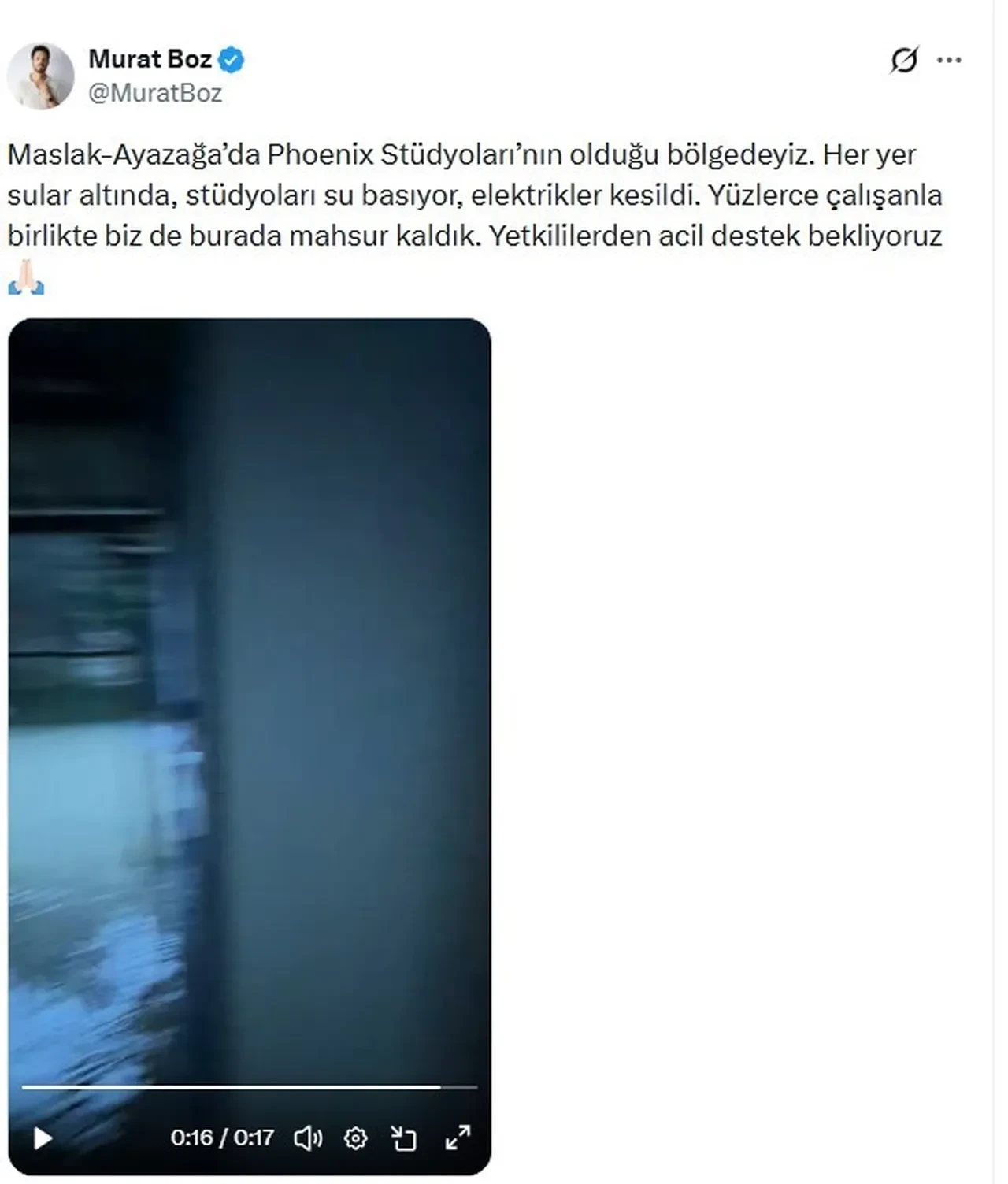 Murat Boz'dan yardım çağrısı: 'Yüzlerce çalışanla mahsur kaldık'