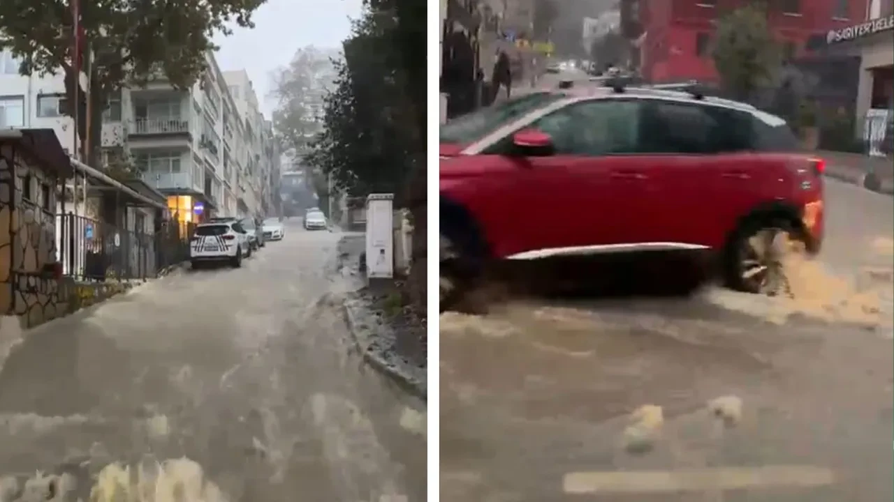 Sarıyer’in yolları şelaleye döndü! Görenler inanamadı