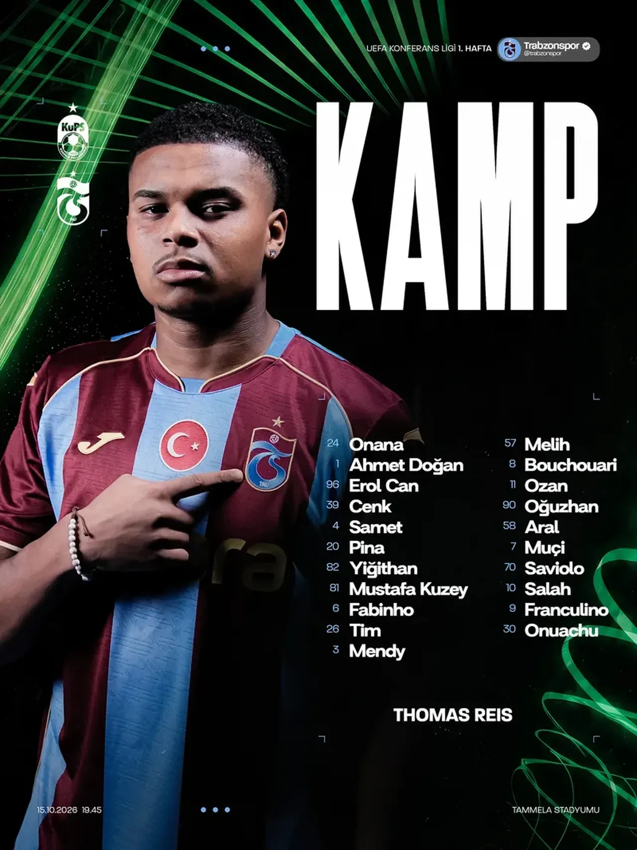 Trabzonspor'da KuPS depasmanı öncesi kamp kadrosu duyuruldu!