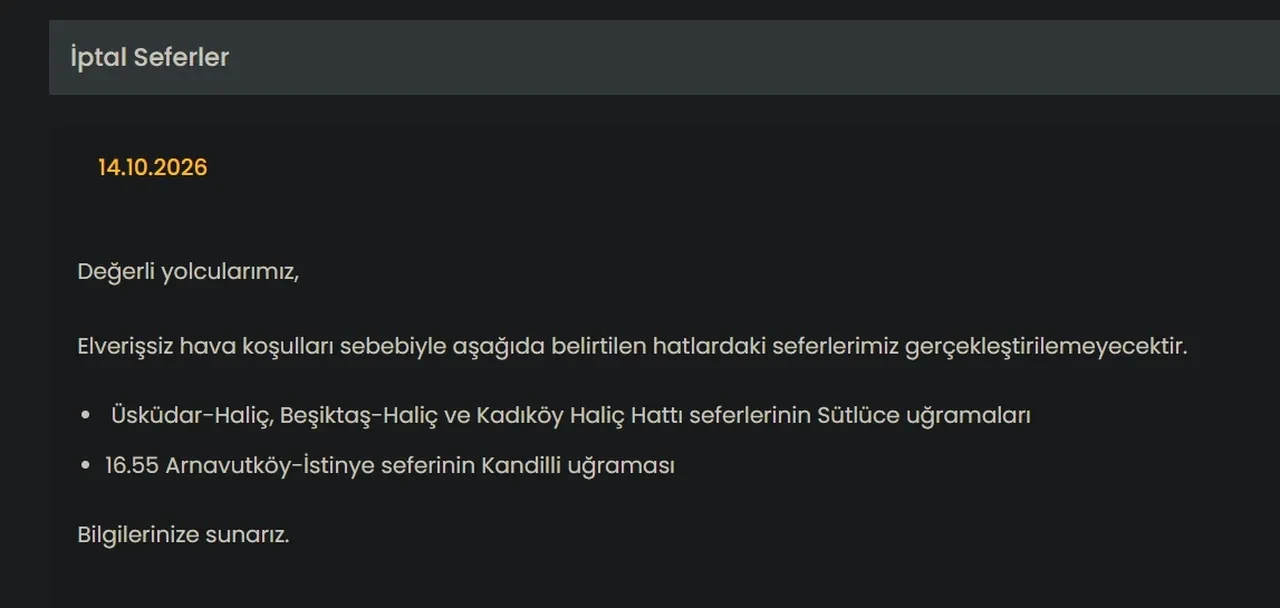 Vapur seferleri iptal mi? Son dakika İDO-BUDO iptal seferler açıklandı