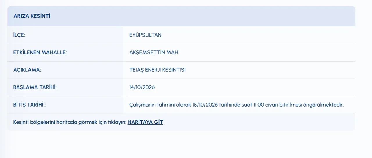 15 Ekim su kesintisi! Eyüpsultan'da sular ne zaman gelecek? Göktürk merkez, Mithatpaşa, Mimar Sinan, Çırçır sular ne zaman gelecek?