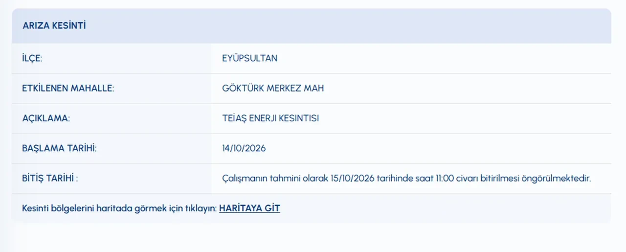 15 Ekim su kesintisi! Eyüpsultan'da sular ne zaman gelecek? Göktürk merkez, Mithatpaşa, Mimar Sinan, Çırçır sular ne zaman gelecek?