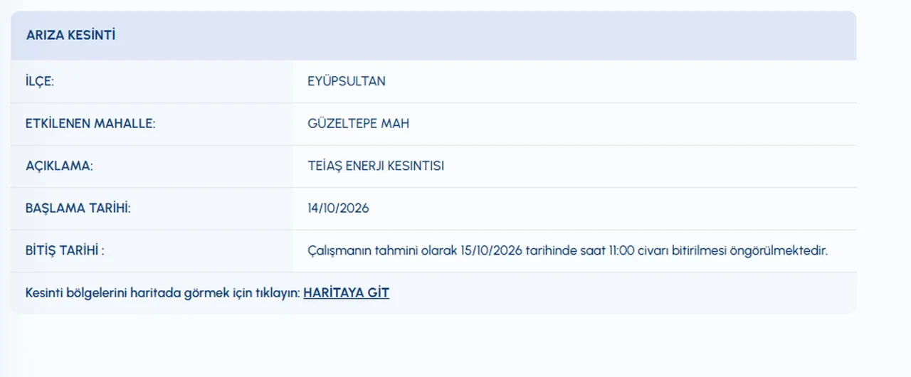 15 Ekim su kesintisi! Eyüpsultan'da sular ne zaman gelecek? Göktürk merkez, Mithatpaşa, Mimar Sinan, Çırçır sular ne zaman gelecek?