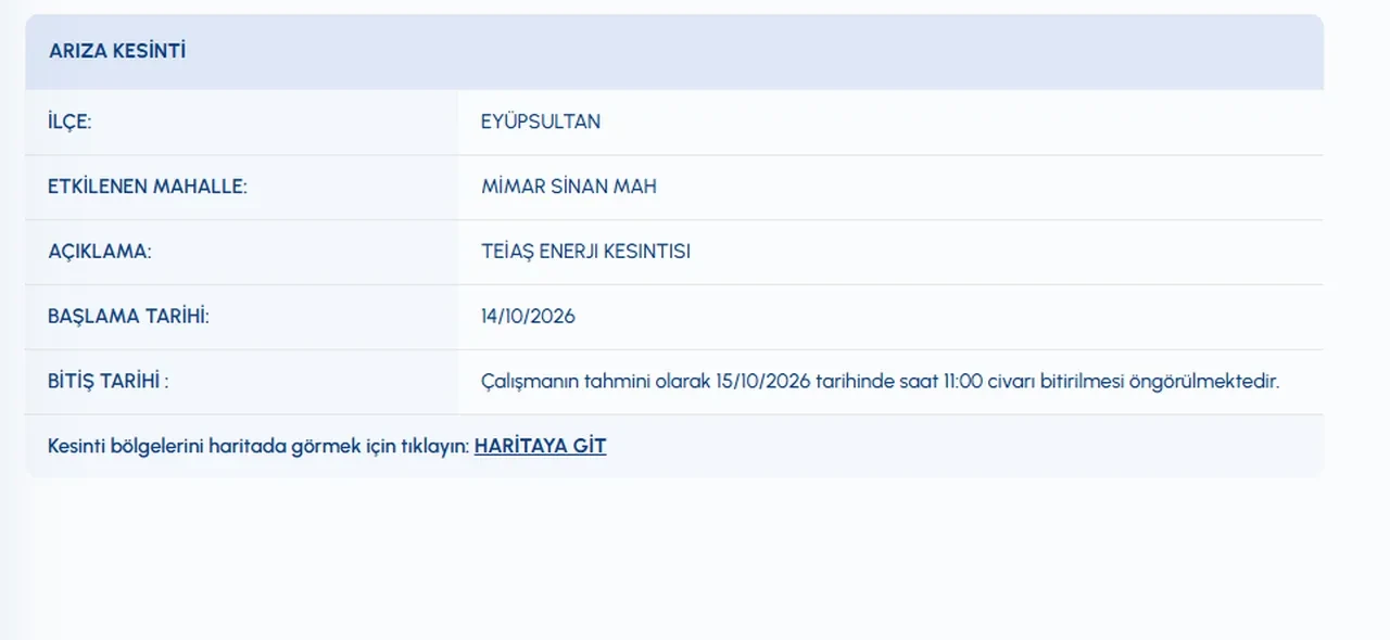 15 Ekim su kesintisi! Eyüpsultan'da sular ne zaman gelecek? Göktürk merkez, Mithatpaşa, Mimar Sinan, Çırçır sular ne zaman gelecek?
