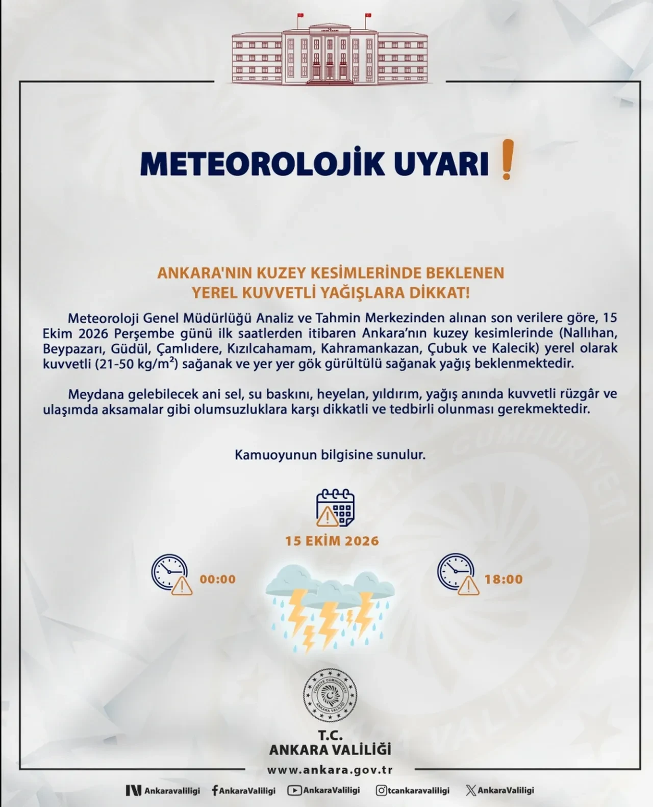 Ankara’da yarın okullar tatil mi? 16 Ekim Ankara’da okulların tatil durumu!