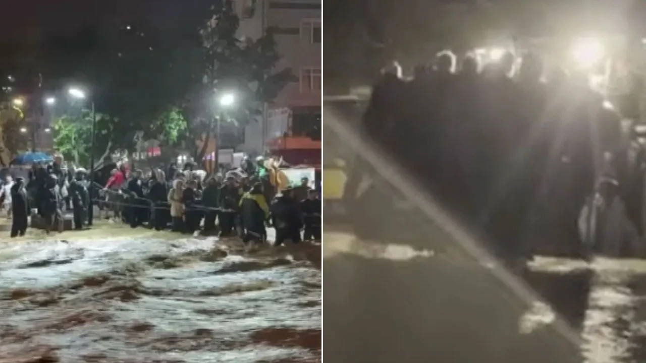 Sarıyer Ayazağa’da sel felaketine karşı dayanışma destanı: Şişme botlar, kepçeler ve halat köprülerle yardım eli uzatıldı