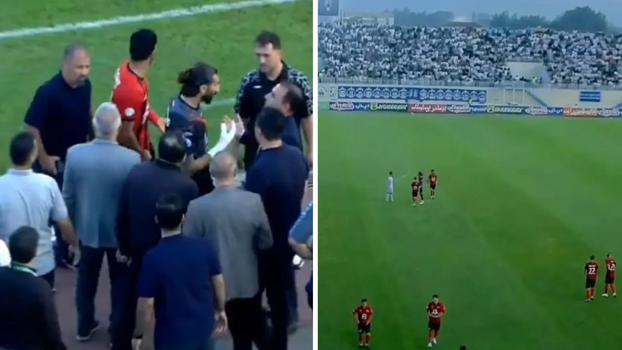 İran'da Tebriz Traktör statta duyduğu tezahürat sonrası hemen sahadan çekildi! Lig için de karar alacaklar