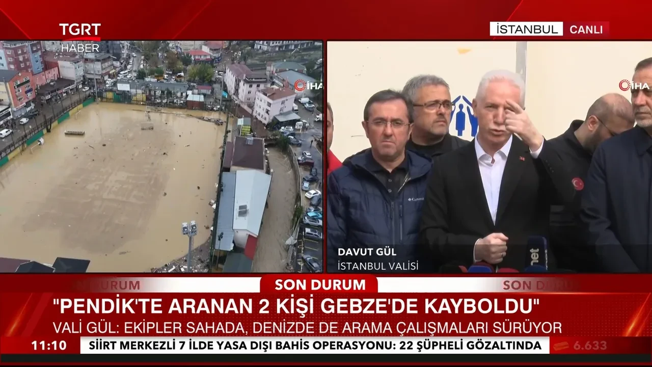 Vali Gül sel felaketinde son durumu açıkladı: Ayazağa'da 3, Pendik'te 2 kişi aranıyor