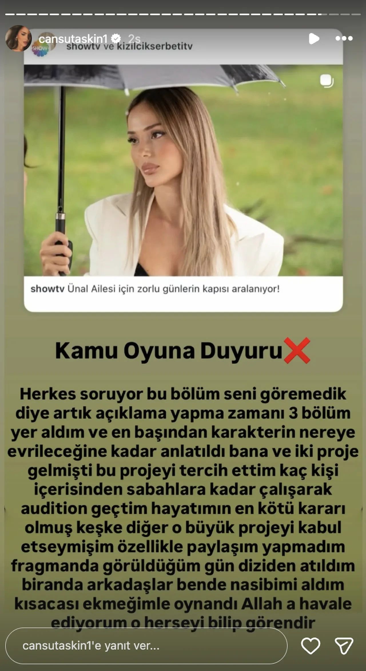 Cansu Taşkın'dan şoke eden Kızılcık Şerbeti iddiası! "Apar topar atıldım"