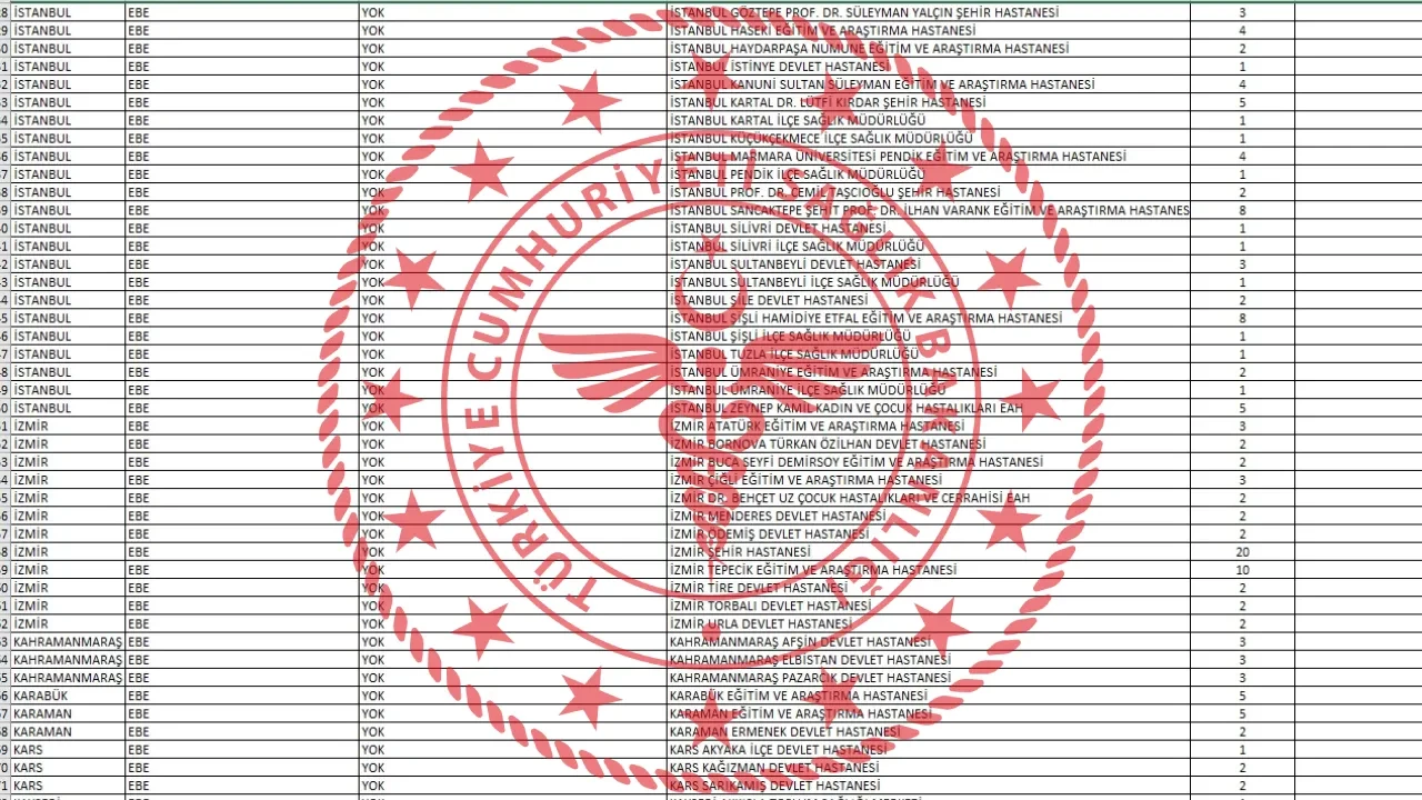 Sağlık Bakanlığı 38 bin personel alımı branş dağılımı 2026: Temizlik görevlisi, hemşire, ebe, büro personeli, güvenlik, tıbbi sekreter, sağlık teknikeri hangi kadrolara alım yapılacak?