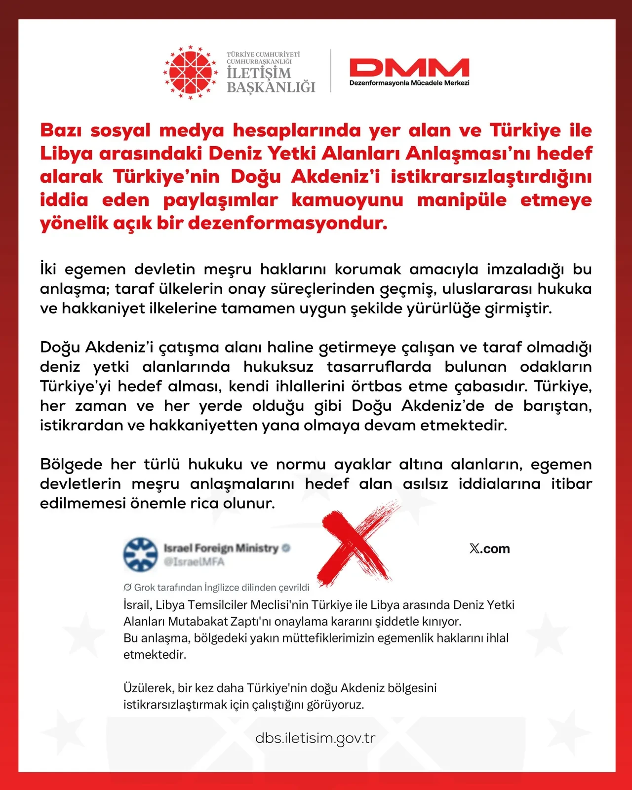 DMM'den, Türkiye ile Libya arasındaki Deniz Yetki Alanları Anlaşması’nı hedef alan paylaşımlara cevap