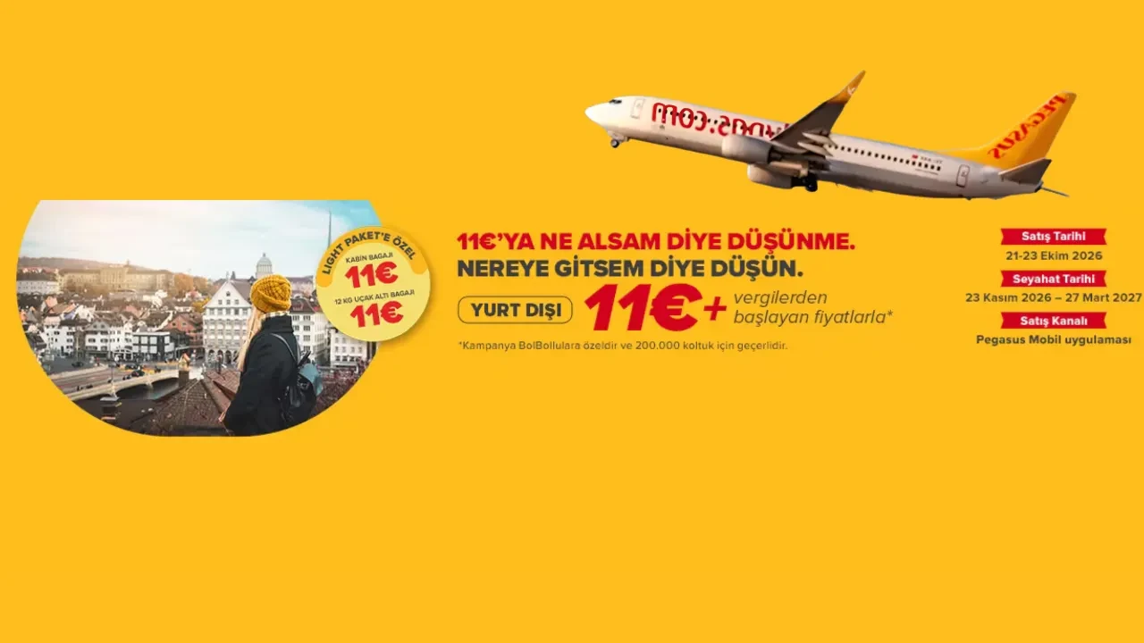 Pegasus yurt dışı ucuz bilet kampanyası Ekim 2026: Pegasus yurt dışı bilet kampanyası geçerli olan uçuşlar