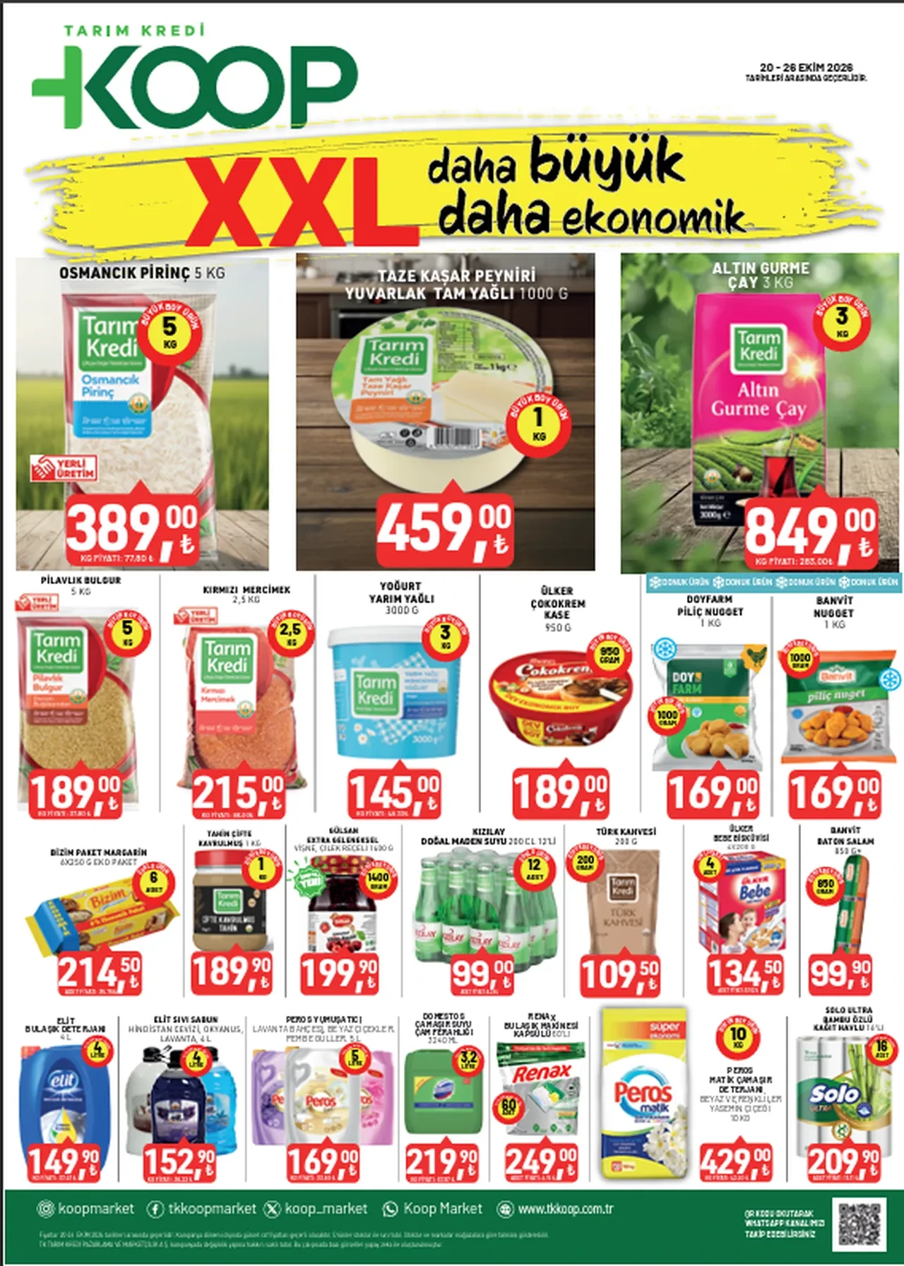 Tarım Kredi Kooperatif Marketleri 20-28 Ekim kataloğu! Pirinç, çay, bulgur, dana kangal sucuk geliyor