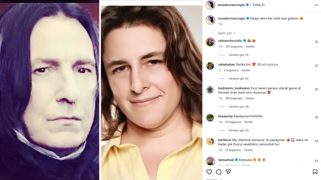 Esra Dermancıoğlu’dan güldüren Harry Potter paylaşımı! “Parayı verin, her türlü tipe girerim”