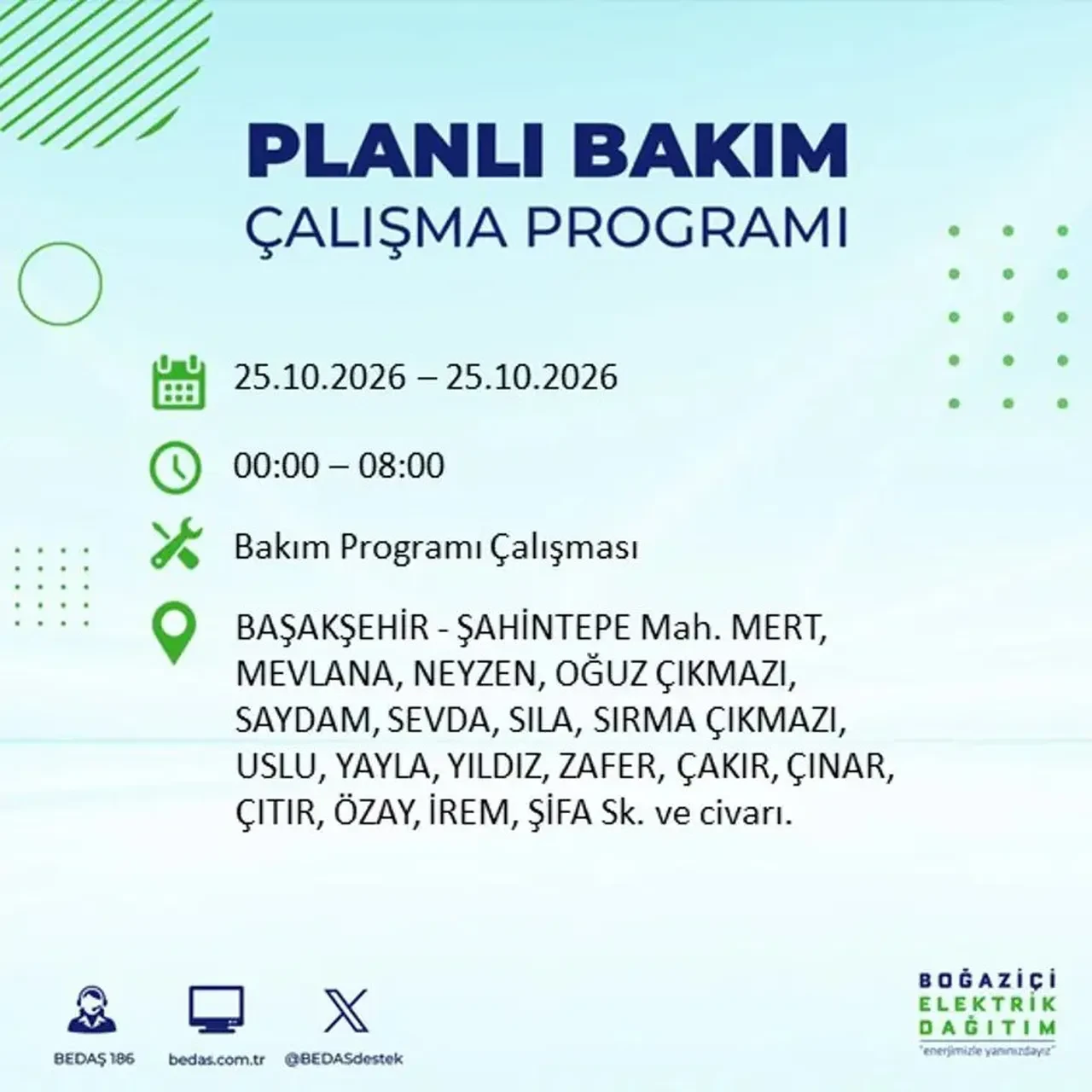 İstanbul’da 14 ilçede elektrik kesintisi! BEDAŞ mahalle mahalle açıkladı