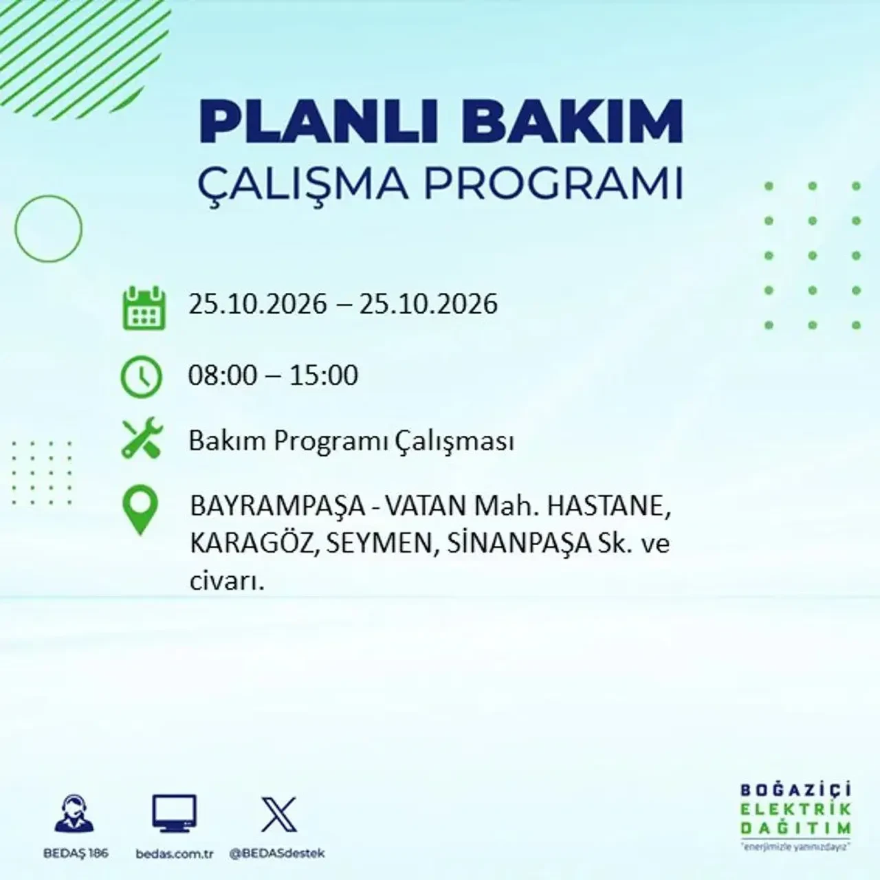 İstanbul’da 14 ilçede elektrik kesintisi! BEDAŞ mahalle mahalle açıkladı