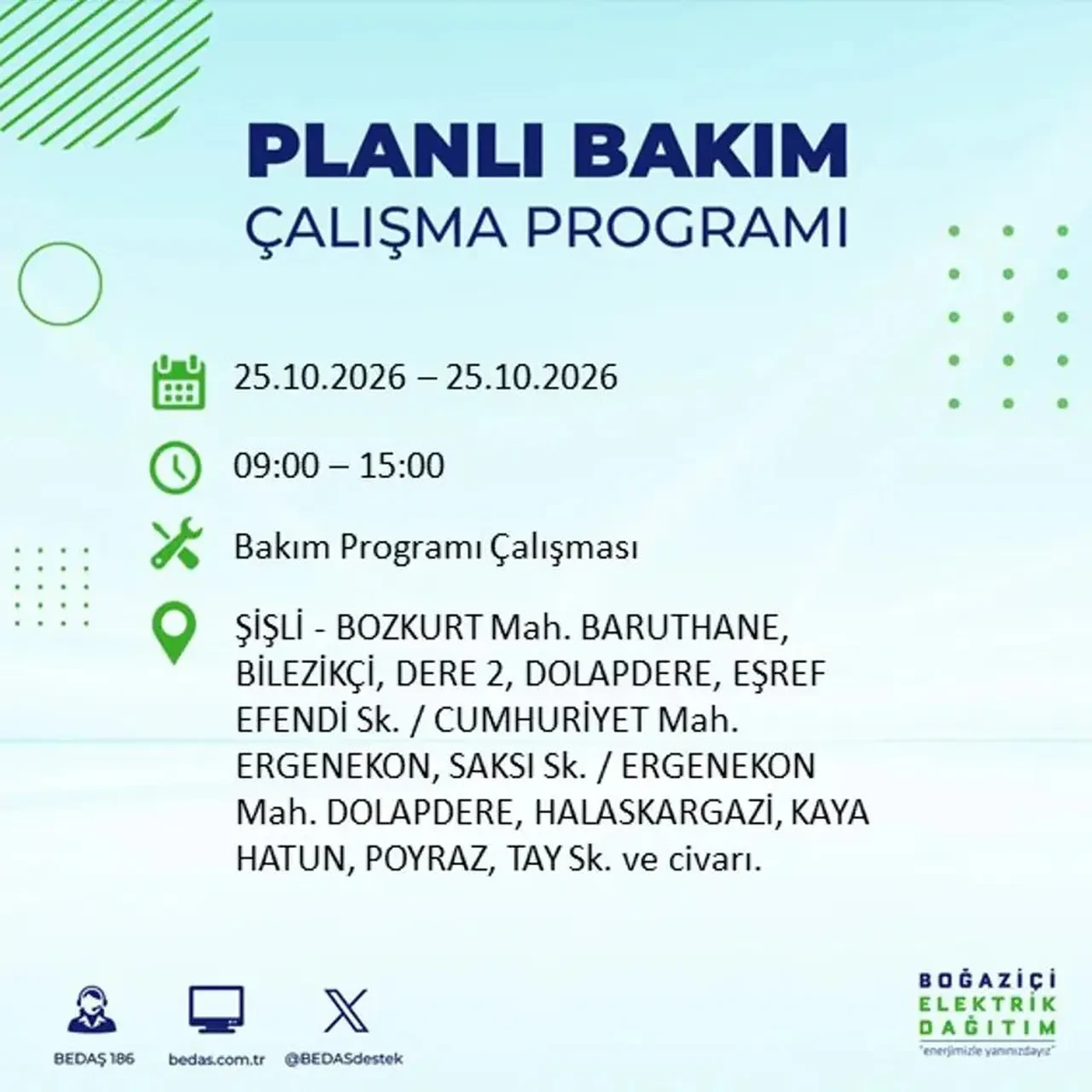 İstanbul’da 14 ilçede elektrik kesintisi! BEDAŞ mahalle mahalle açıkladı