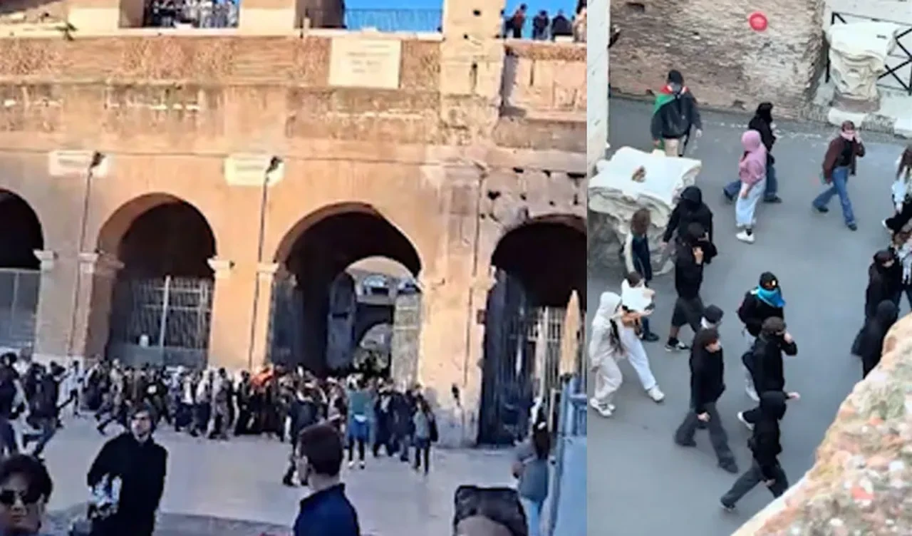 İtalya'da tarihi yapı Kolezyum'a baskın! Protestocular işgal etti