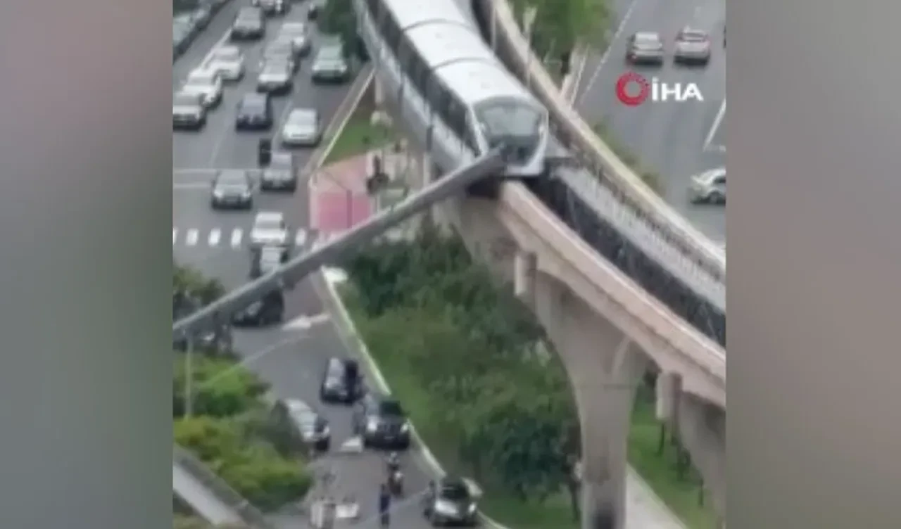 Şantiyedeki vinç raylara devrildi, vince de tren çarptı! Brezilya'daki kaza ucuz atlatıldı