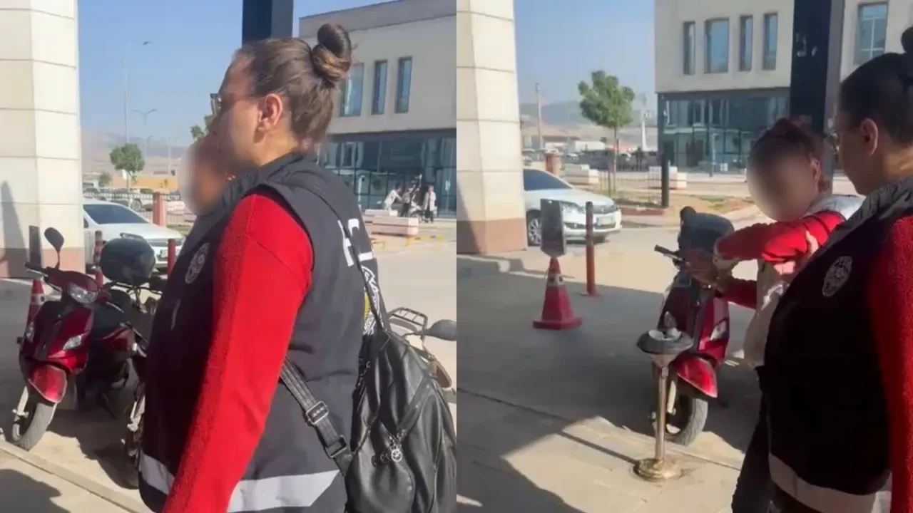 Yemek yiyen kediye taş attı, polisten kaçamadı: O anlar kamerada