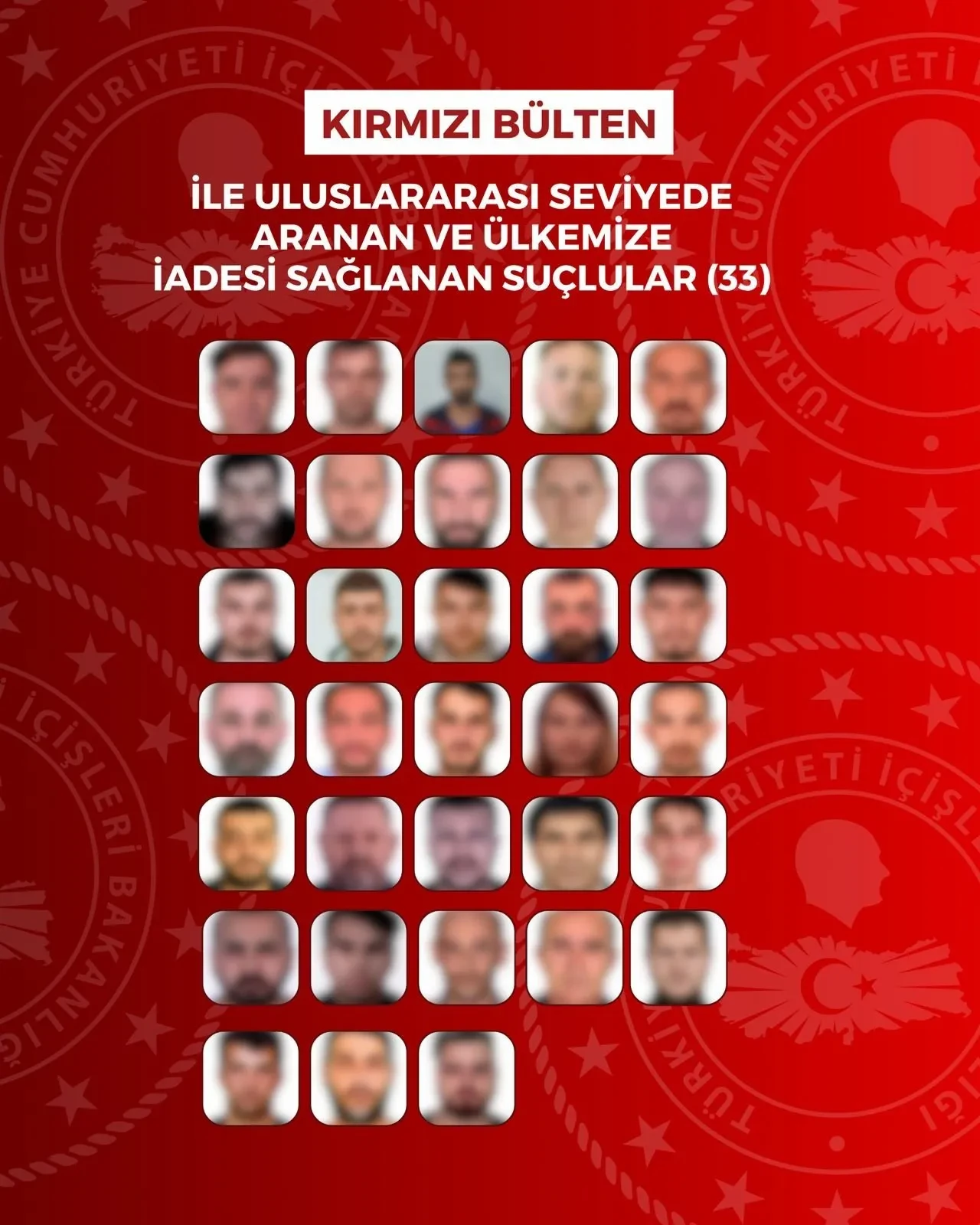İçişleri Bakanlığı duyurdu: Bir ay içinde 33'ü kırmızı bültenli olmak üzere 63 suçlu Türkiye'ye getirildi